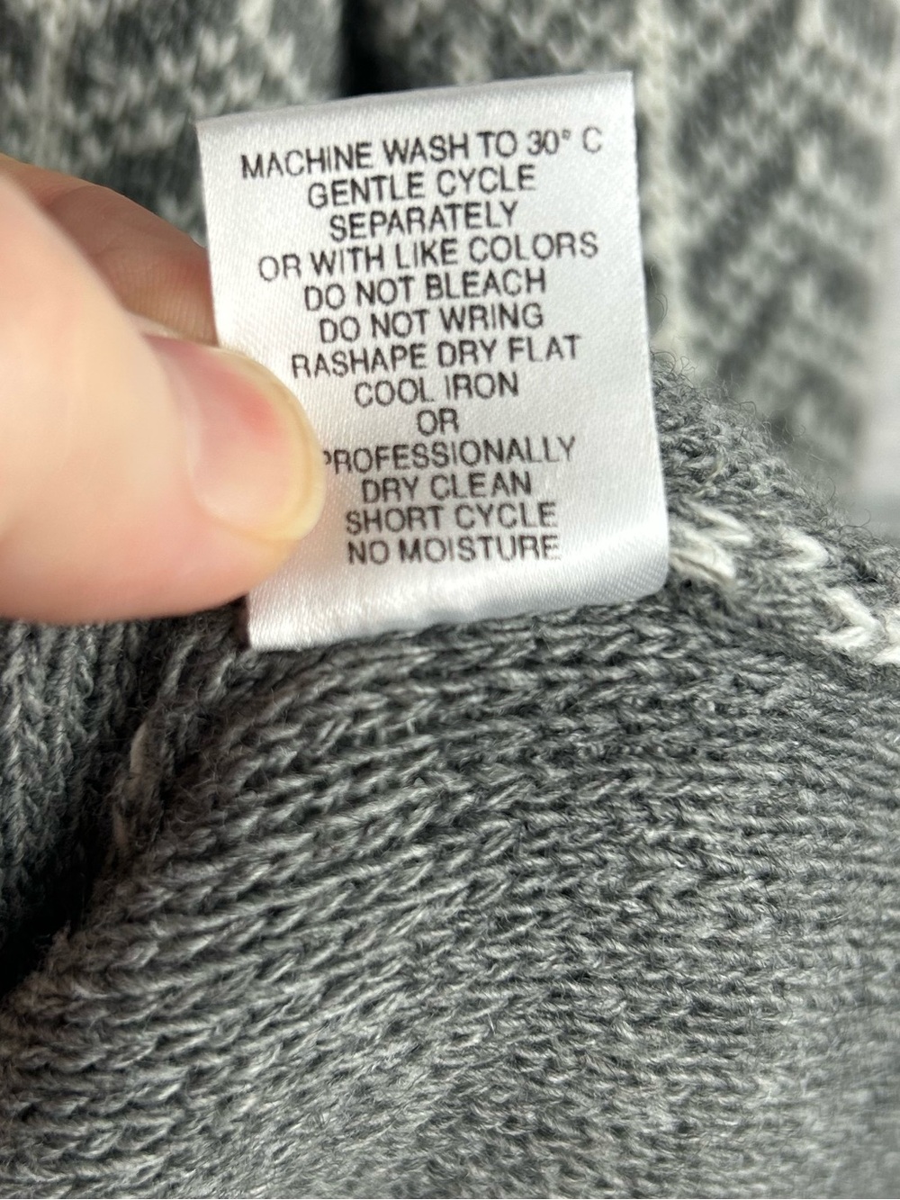 Bianca G Made in Italy Gray Wool Blend Chevron Knit Cardigan Sweater M - Picture 5 of 6